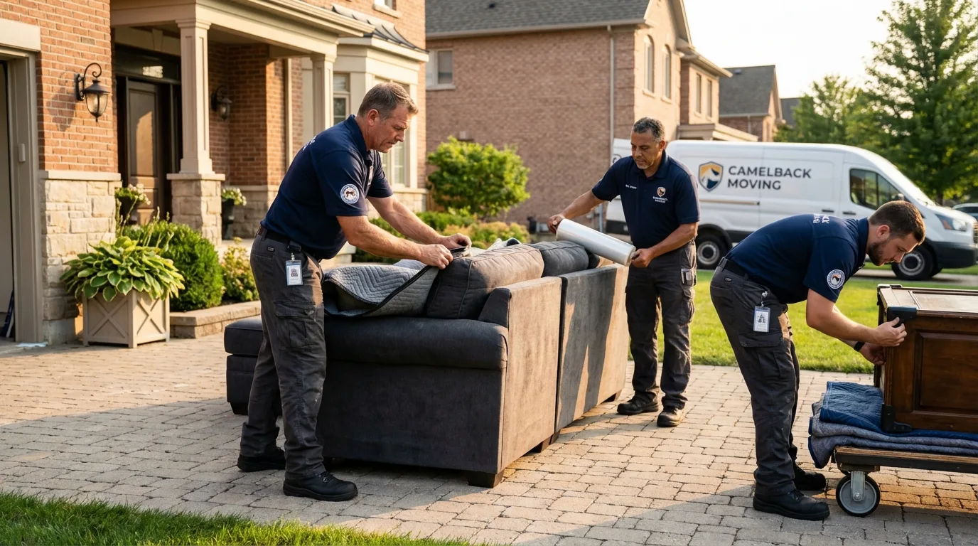 Large estate moving crew wrapping furniture in Rapid City, SD